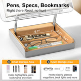 HUMANCOZY Book Stand with Storage, Book Holder for Reading Hands Free