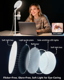 7" Ring Light with Stand for Desk, 30 Modes for Video Conference Lighting