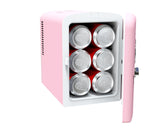 Frigidaire Retro 9-Can Mini Personal Fridge Portable Cooler for Car, Office, Bedroom, Dorm Room, or Cabin, 11.8" D x 7.1" W x 10.1" H, PINK