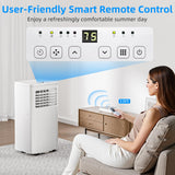 Antarctic Star 8000 BTU Portable Air Conditioner, 4-in-1 AC Unit with Cooling, Dehumidifier & Fan Modes, Sleep Mode, 24H Timer & Remote Control, Moving Wheels & Window Installation Kit