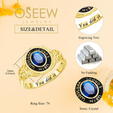 Oseew 2027 Graduation Class Ring for Women High School Senior(Yellow Gold)