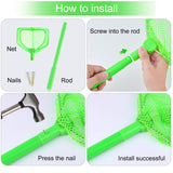 Coopay 4 Pieces Butterflies Fishing Net Catching Bug Floating Bait Beach Nets for Outdoor Playing (Rose Red, Orange, Blue, Green)