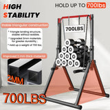 DOBESTS Power Tower Pull Up Bar Free Standing, Adjustable Foldable Pull Up Station, Home Gym Strength Training Equipment 700LBS(011, red)