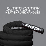 REP Battle Ropes - PolyDacron Battle Rope for Strength and Conditioning Workouts – 1.5" and 2" Diameter, 30ft, 40ft, 50ft Lengths with Optional Cover Sleeve (Black, 2.0 inch x 30 ft)