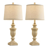 SAIWEYA 27.5" Vintage Farmhouse Table Lamps Set of 2 Bedside Lamp, 3 Way Dimmable Bedroom Lamps with 2 USB Ports +AC Outlet Nightstand Lamp Rustic Lamp