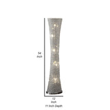 Base Metal Floor Lamp with with Subtle Curve Clear & Chrome Benzara