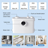 Simple Project Macerating Toilet System with 4-Inlet＆500W Macerator Pump
