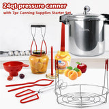 KILOGORGE 24 qt Pressure Canner with Gauge[14.5 PSI],with Canning Supplies 7 pc set,large pressure cooker for canning, its a great helper for both households and businesses used to make canned food