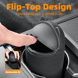 LoopTime Leakproof Car Trash Can,Mini Car Trash Bin for SUV and Truck,Small Cars Garbage Can,Waterproof Automotive TrashCan for Vehicle,Home,Office,Multipurpose,Easy to Clean (Black Silicone)