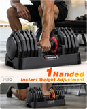 Rendpas Adjustable Dumbbells Set of 2, 1-Sec Adjustable Weights Dumbbells Set, 10 in 1 Dumbbell Set with Anti-Slip Texture Handle, Weight Set For Home Gym Suit both Men and Women