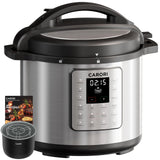 12-in-1 Electric Pressure Cooker 8 Quart, 1200W olla de presion Multi-Cooker with Non-Stick Ceramic Pot, Slow Rice Cooker, Saute, Steamer, Yogurt & Food Warmer, Delay Timer, Silver