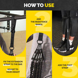 Pull Up Assistance Bands Set - 4 Heavy-Duty Pull Up Bands, Height Adjustable Strap & Comfortable Foot Strap - Stackable Pull Up Resistance Bands for Pull Ups (Black)