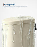 Garvee 2.6 gal / 10 L Metal Bathroom Trash Can with Lid, Slim Waterproof Garbage Can for Bedroom