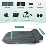Ciremiv SUV Air Mattress, Double-Sided Thick Flocked Car Air Mattress with Built-in Pump & Pillow, Complete Sleeping Accessories for Auto Camping & Road Trips（Green+Charcoal）