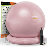 MANTRA SPORTS Yoga Ball Chair - Stability Ball and Exercise with Base for Office Desk Sitting, Active Chair for Posture & Core Support, Seat for Home Gym, Abs, Stretching, Therapy, Fast Pump Included