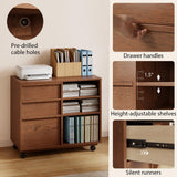 TIMBERKNOWS Solid Wood Lateral Filing Cabinet, 3 Drawer Mobile File Cabinet