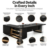 HHEvergreenEnsemble Executive Desk with Wood Veneer Surface (86.61IN)