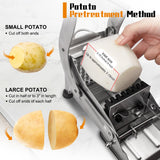 French Fry Cutter, Stainless Steel Potato Cutter Slicer with 1/2" & 3/8" Blades, Non-Slip Suction Base, Manual Potato Fry Cutter for Potatoes, Carrot, Cucumber for Home Kitchen Use