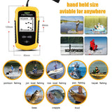 LUCKY Kayak Handheld Fish Finder Sonar LCD Wired Fish Finder Transducer Boat Water Depth Finders Display FF1108-1