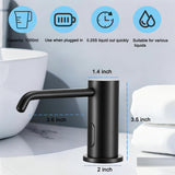 Automatic Soap Dispenser Touchless for Kitchen Bathroom Sink Built in Electric Soap Dispenser Infrared Sensors Liquid Commercial Dispenser with Bottle and Pump 33.81oz/1000ml (Black)
