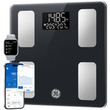 GE Smart Scale for Body Weight and Fat, Digital Bathroom Scales BMI Body Fat - Bluetooth 13 Body Composition Monitor for Muscle Mass People with App, Accurate 400lb Weighing, Battery-Black