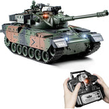 Supdex 1:18 RC Tank, 2.4Ghz US M60 Remote Control Tank Model Toys, 15 Channel Battle Military Toy with Smoke, Light Sound, Volume Switch, Army Toy for Adult and Kid