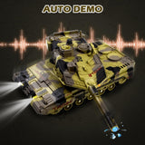 Supdex 1/24 RC Tank -2.4Ghz Remote Control Army Tank with 360°Rotating Turret, Auto Demo, Sound & Smoke & Light, Military Vehicles Model Gift for Boys 6-8