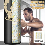 Filled Punching Bag for Adults, 4FT PU Leather Hanging Bag with 11lb Sponge Filler, Come with 12OZ Gloves, Heavy Bag Boxing Equipment for Training Karate Kickboxing Home Gym