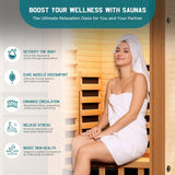 Albott 1 Person Infrared Sauna with 7-Color Light Therapy, Low EMF 1260W