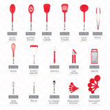 Kitchen Utensils Set, Cooking Utensil Set Kitchen Gadgets, Pots and Pans set Nonstick and Heat Resistant, 24 Pcs Nylon, Cookware Sets