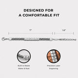 Soleus Personalized Stainless Steel Bracelet for Men - Custom Retro Silver Friendship Bracelets, Christmas Gift for Him, Boyfriend, Father, Husband, Birthday, Anniversary, Groomsmen, Co-Worker Gifts
