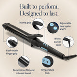 Bio Ionic Long Barrel Styler, 1.5" Curling Iron with Moisture Heat Technology & NanoIonic MX, Versatile Curling Wand with Adjustable Heat Settings, Hair Curler with 2" Extended Barrel
