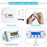 BRMDT Digital Scales for Body Weight Heavy Duty for Hospital & Physician Use, Large Digital Display and Base, Desktop & Suspended Display Screen with Bracket, Weigh Up to 660lbs/300kg (White, DT-550)