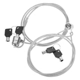 2 Sets Laptop Lock Cable 1.2M Keys Digital Devices Portable Hardware Locking Wire Notebook Computer Accessory Security Keyed