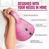 EAST MOUNT 15LB Adjustable Kettlebell Set – 3-in-1 (5/9/15 LB), Compact Adjustable Weights, Wide Triangle Handle and Wrist-Friendly Design, Pink