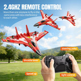 Tubokoro Foam RC Plane for Kids Adults Beginner, Remote Control Airplane RC Jet Helicopter Plane for Kids Adults with 3 Batteries, 2.4GHz Remote Control Fighter Toys with Gyro Stabilizer Easy to Fly