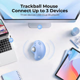 seenda Wireless Trackball Mouse, Ergonomic Bluetooth Rollerball Mouse,Blue
