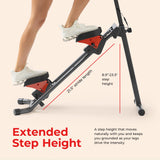 Sunny Health & Fitness Smart Foldable Stair Climber with Balance-Assist Cords - SF-S025005