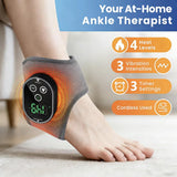 CREBELISOYA Cordless Foot & Ankle Massager with Heat,3000mAh Long-Lasting Portable Heating Pad for Foot,6 Heat & 3 Vibration Levels,Rechargeable Ankle Relax for Men,Women,Seniors
