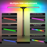 SIBRILLE Upgraded LED Desk Lamp for Home Office with RGB, Rotatable Computer Desk Light with Remote, Tall Table Lamp with Clamp for Working, Dimmable Dual Head Task Lighting for Monitor PC, 22W