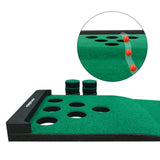Golf Pong Mat Game Set Green Mat, Golf Putting Mat with 2 Adjustable Golf Putters, 6 Golf Balls,12 Golf Hole Covers Crestgolf