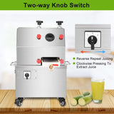 Electric Sugarcane Juice Machine | Stainless Steel Cane Juicer on Wheels for Home & Commercial Use | High Efficiency Extractor for Fresh Juice