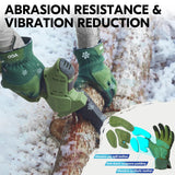 Winter Gardening Gloves Women, Safety Work Gloves, Puncture-proof, Thornproof, Touchscreen(1 Pair,M,Green,SL7471FLWP)
