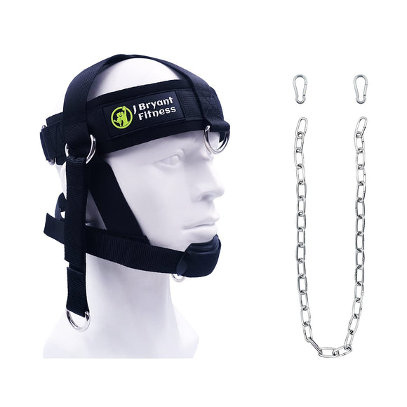 J Bryant Neck Harness Head Weight Lifting with Chain Adjustable Strap Neck Exercise Equipment J Bryant
