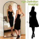 NBGV 76"x34" Floor Mirror Full Length, Arched Full Length Mirror with Stand, Large Full Body Mirrors for Bedroom Living Room or Cloakroom Black