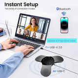 Bluetooth Conference Speaker with Microphone & Premium 360° Voice Pickup, USB-C Speakerphone Home Office Svemei