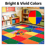 Large Classroom Rug 7'7" x 13' with 28 Seats for Preschool & Elementary