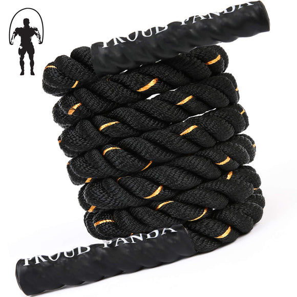 Heavy Jump Ropes for Fitness 5LB, Weighted Adult Skipping Rope Exercise Battle Ropes for Men & Women, Total Body Workouts, Power Training in Gym to Improve Strength and Building Muscle(1.5''9.2 ft) Proud Panda