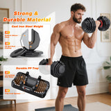 XDDIAS Adjustable Dumbbell Set of 2, 25/55/80LB Dumbbell Set-Fast Adjust Weights Set, 5/10/16 in 1 Free Weights Dumbbells Set with Anti-Slip Metal Handle, Compact Size (80LB-Pair-16 Gears)