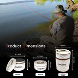 CAISATEQ Stainless Steel Live Bait Container – Insulated, Portable Bait Bucket with Ventilation | Keep Worms & Nightcrawlers Fresh for Fishing Trips (Small + Large Combo)